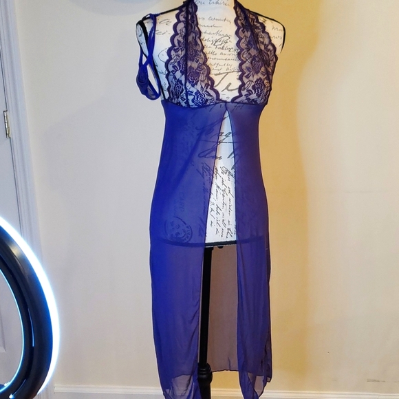 Women Lace Babydoll Bra Set Lingerie Set Solid purple 💜 - Picture 1 of 4